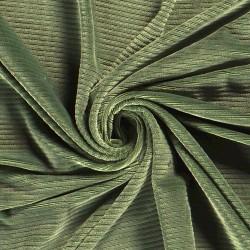 Tissu Velours Maille jersey Vert Amande grosses côtes 4,5 mm | Tissus Loup