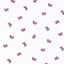 Tissu Double Gaze de Coton Gaze Papillon Violet | Tissus Loup