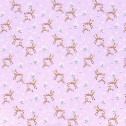 Tissu Jersey coton Petites Biches dans les Fleurs | Tissus Loup