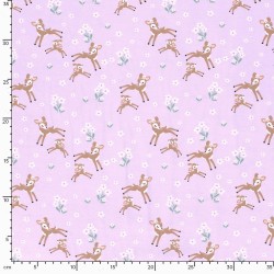 Tissu Jersey coton Petites Biches dans les Fleurs | Tissus Loup