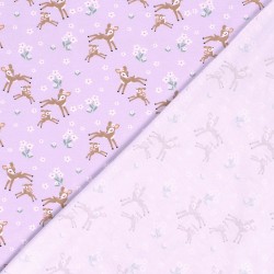 Tissu Jersey coton Petites Biches dans les Fleurs | Tissus Loup