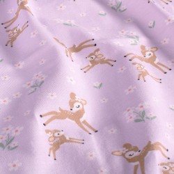 Tissu Jersey coton Petites Biches dans les Fleurs | Tissus Loup