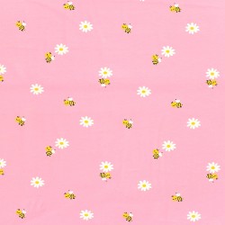 Tissu Jersey Petites Abeilles et Marguerites | Tissus Loup