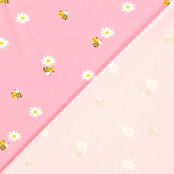 Tissu Jersey Petites Abeilles et Marguerites | Tissus Loup