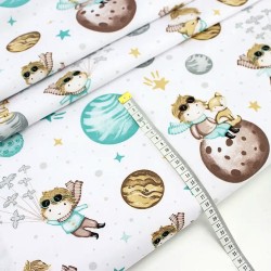 Tissu Coton Petit Prince Fond Blanc | Tissus Loup