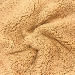 Tissu Fourrure Sherpa Teddy Couleur Camel | Tissus Loup