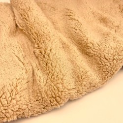 Tissu Fourrure Sherpa Teddy Couleur Camel | Tissus Loup
