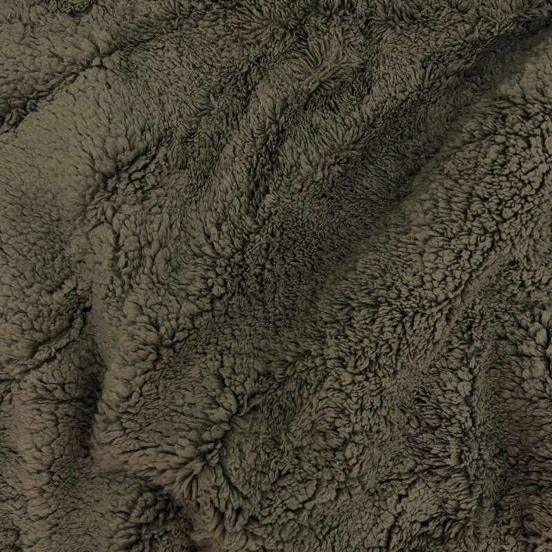 Tissu Fourrure Sherpa Teddy Gris Graphite | Tissus Loup