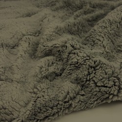 Tissu Fourrure Sherpa Teddy Gris Graphite | Tissus Loup