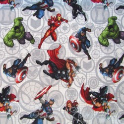 Tissu Marvel Avengers Super-héros en action | Tissus Loup