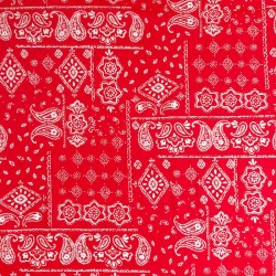 Tissu Coton Bandana Rouge Classique | Tissus Loup