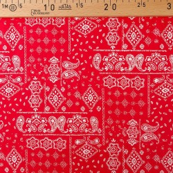 Tissu Coton Bandana Rouge Classique | Tissus Loup