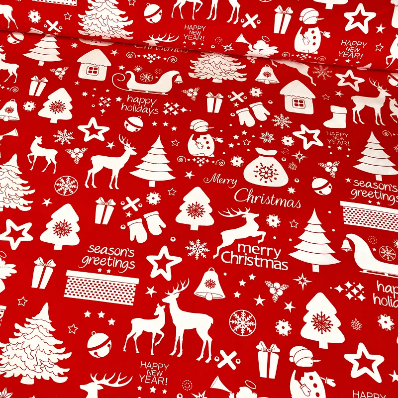 Tissu Coton Merry Christmas | Tissus Loup