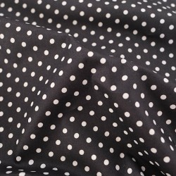 Tissu Coton Pois Blancs 5 mm Fond Noir | Tissus Loup