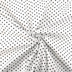 Tissu Coton Pois Noirs 5 mm Fond Blanc | Tissus Loup