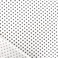 Tissu Coton Pois Noirs 5 mm Fond Blanc | Tissus Loup