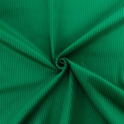 Tissu Velours Côtelé Vert Basilic Grosses Côtes 5 mm | Tissus Loup