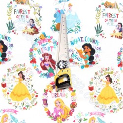 Tissu Coton Princesses Disney fond blanc | Tissus Loup