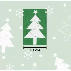 Tissu Coton Sapin de Noël Fond Vert | Tissus Loup