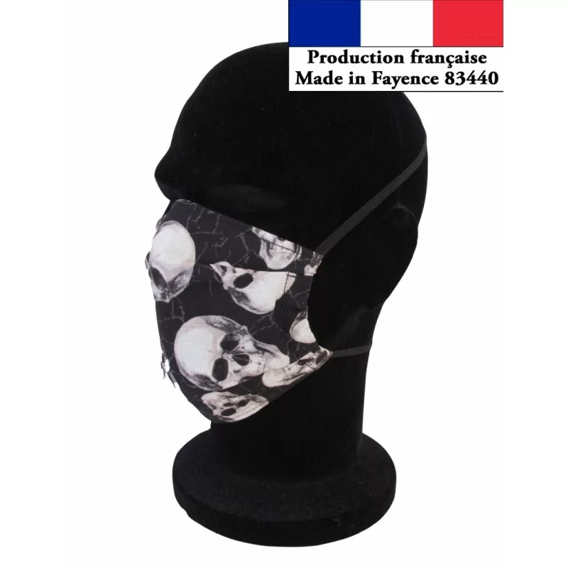 Masque protection Crane à plis réutilisable AFNOR design à la mode | Tissus Loup