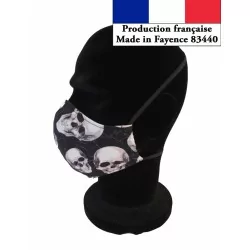 Masque protection Cranes turquois e design à la mode réutilisable AFNOR | Tissus Loup