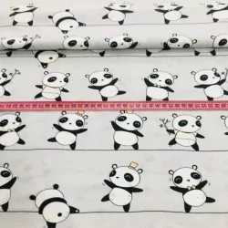 Tissu Coton Panda Funambule | Tissus Loup