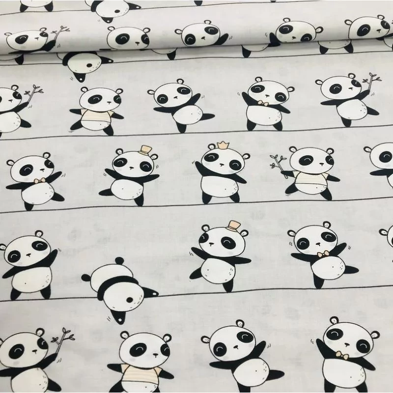 Tissu Coton Panda Funambule | Tissus Loup