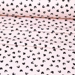 Tissu Coton Minnie & Mickey-Mouse Fond Saumon Clair | Tissus Loup