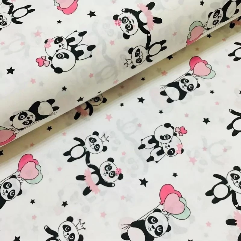 Tissu Coton Pandas Amoureux | Tissus Loup