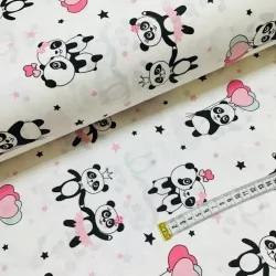Tissu Coton Pandas Amoureux | Tissus Loup