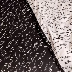 Tissu Coton Notes de Musique Fond Blanc | Tissus Loup