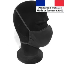 Masque protection barrière Noir design à la mode réutilisable AFNOR | Tissus Loup