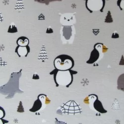 Tissu Jersey Pingouin et ses Copains | Tissus Loup