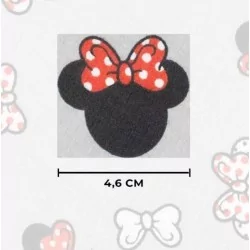 Tissu Coton Minnie-Mickey-Mouse Petite Tête Fond Gris | Tissus Loup