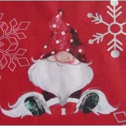 Tissu Lutins de Noël Fond Rouge | Tissus Loup