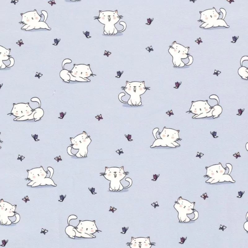 Tissu Jersey Chats et Papillons | Tissus Loup