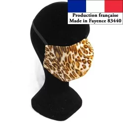 Masque protection barrière léopard design à la mode réutilisable AFNOR | Tissus Loup