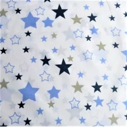 Tissu Coton Étoiles Bleu et Gris | Tissus Loup