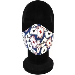 Masque protection barrière Jeu de Carts design à la mode réutilisable AFNOR | Tissus Loup