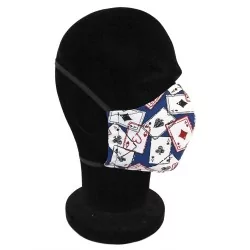 Masque protection barrière Jeu de Carts design à la mode réutilisable AFNOR | Tissus Loup