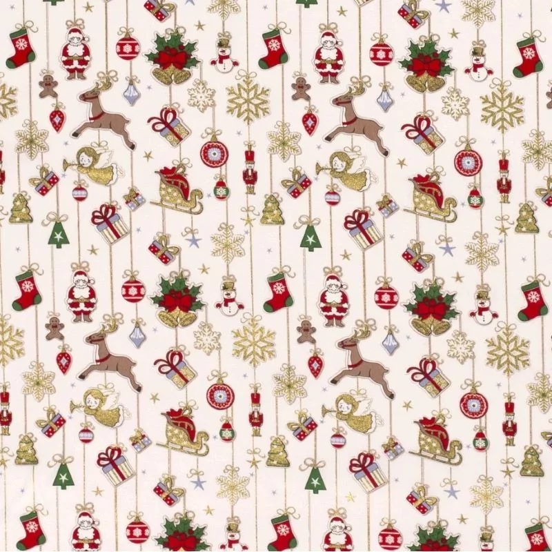 Tissu Coton Décoration de Noël Tissus Loup
