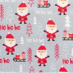 Tissu Coton Père Noël Rouge - Ho ho ho | Tissus Loup