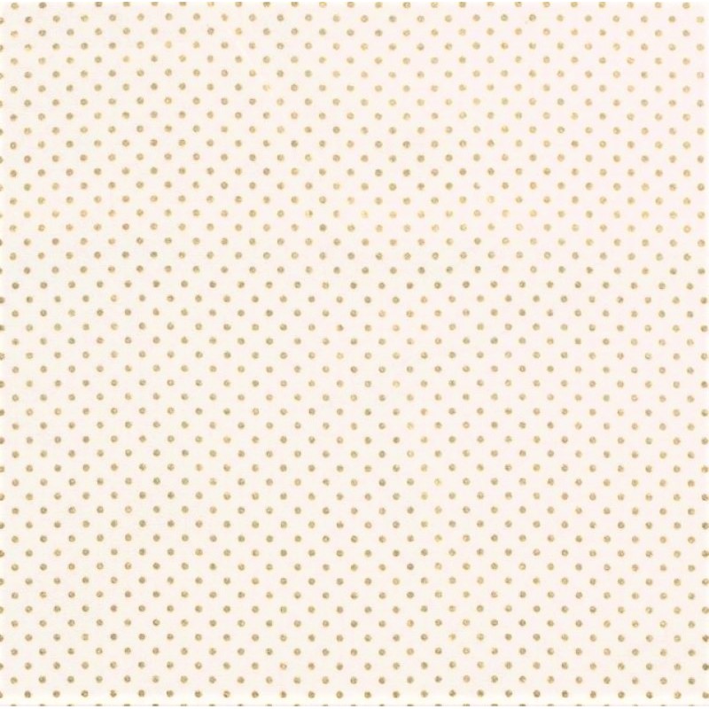 Tissu Coton Pois Dorés 3mm Fond Blanc Cassé | Tissus Loup