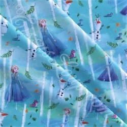 Tissu Coton Reine de Neige Elsa et Olaf | Tissus Loup