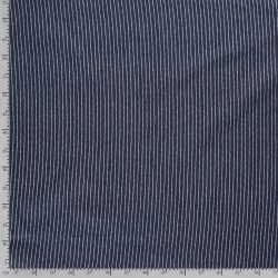 Tissu Jean stretch bleu foncé à rayure blanc | Tissus Loup