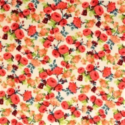 Tissu Coton Bouquet de Roses | Tissus Loup