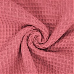 Tissu Coton Nid d'Abeille Rose Antique | Tissus Loup
