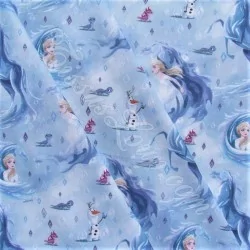 Tissu Coton Reine de Neige Elsa et Cheval Nokk Frozen 2 Disney | Tissus Loup