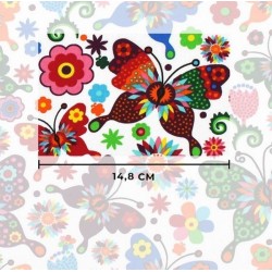 Tissu Coton Papillons et Fleurs | Tissus Loup