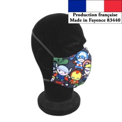 Masque protection barrière Dark Vador design à la mode réutilisable AFNOR | Tissus Loup